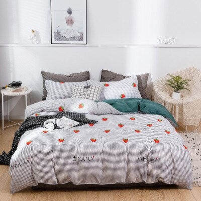 3/4 king queen size textiles home bedding Nordic style bedding sheets pillowcases bedding covers men and women bedding