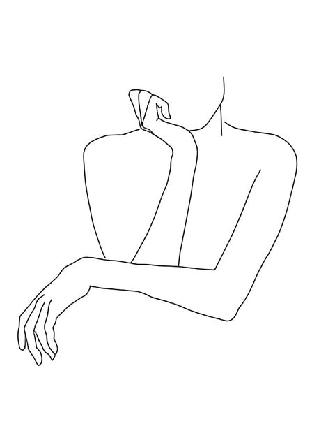 Abstract Lady Line Drawing Picture Home Decor Nordic Canvas Painting Wall Art Figure Body Hand Posters and Print for Living Room