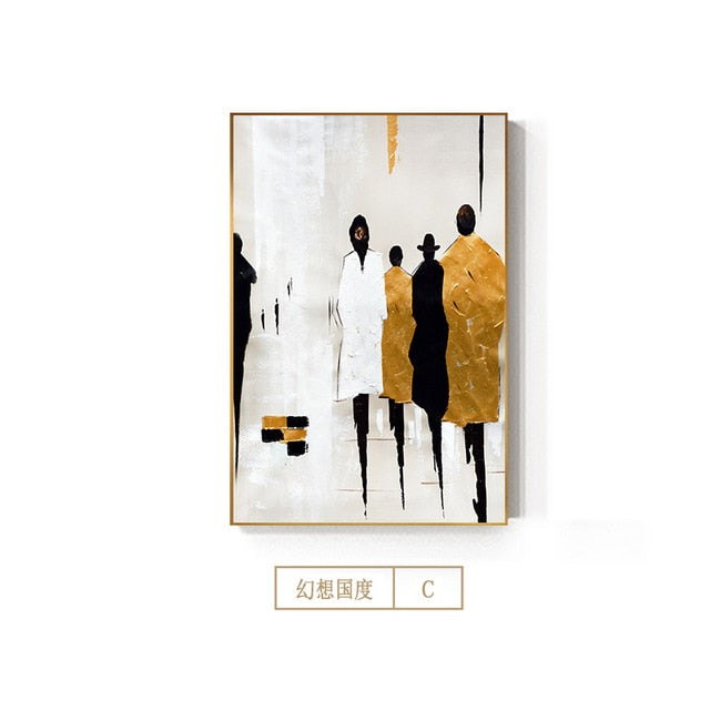 Abstract British Street Poster Modern White Canvas Art Ins Style Wall Picture for Living Room Home Decor Nordic Black Ink Poster