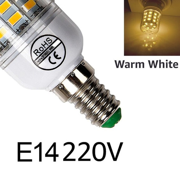 E27 LED Lamp E14 LED Bulb SMD5730 220V Corn Bulb 24 36 48 56 69 72LEDs Chandelier Candle LED Light For Home Decoration