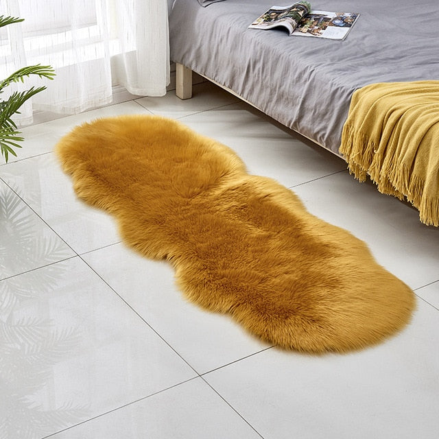 Living Room Plush Floor Rugs Mats Kids Room Faux Fur Area Rug Carpet Solid Fluffy Soft Shaggy Carpet Artificial Sheepskin Hairy