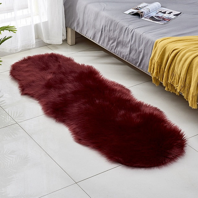 Living Room Plush Floor Rugs Mats Kids Room Faux Fur Area Rug Carpet Solid Fluffy Soft Shaggy Carpet Artificial Sheepskin Hairy