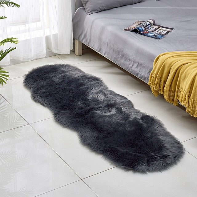 Living Room Plush Floor Rugs Mats Kids Room Faux Fur Area Rug Carpet Solid Fluffy Soft Shaggy Carpet Artificial Sheepskin Hairy