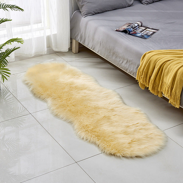 Living Room Plush Floor Rugs Mats Kids Room Faux Fur Area Rug Carpet Solid Fluffy Soft Shaggy Carpet Artificial Sheepskin Hairy