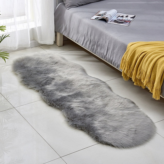 Living Room Plush Floor Rugs Mats Kids Room Faux Fur Area Rug Carpet Solid Fluffy Soft Shaggy Carpet Artificial Sheepskin Hairy