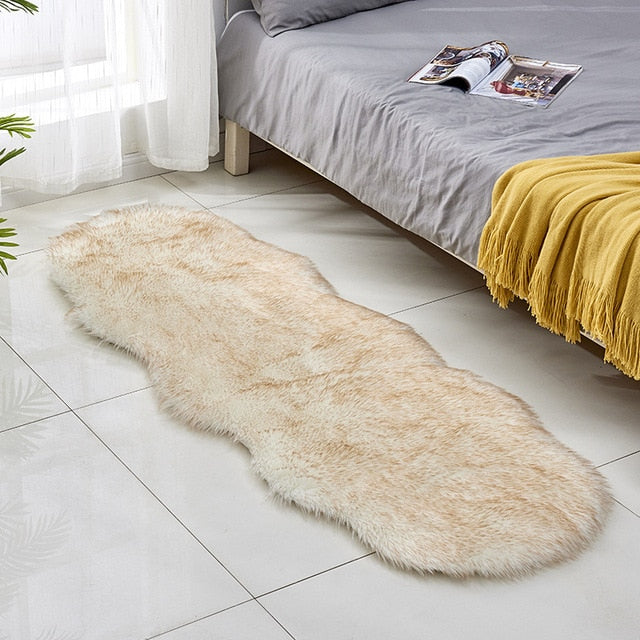 Living Room Plush Floor Rugs Mats Kids Room Faux Fur Area Rug Carpet Solid Fluffy Soft Shaggy Carpet Artificial Sheepskin Hairy