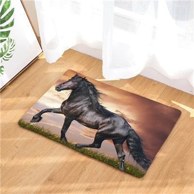 New Welcome Mats 9S tyles Horse Print Doormats Bathroom Kitchen Carpet Home Floor Mats Living Room Anti-Slip Rug 40X60 50X80cm