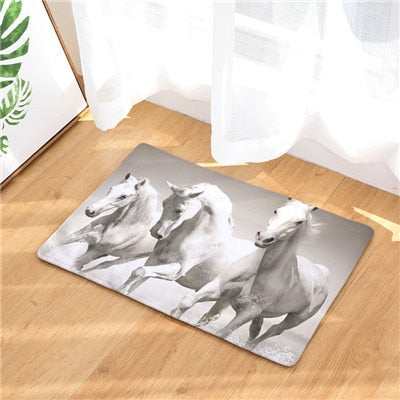 New Welcome Mats 9S tyles Horse Print Doormats Bathroom Kitchen Carpet Home Floor Mats Living Room Anti-Slip Rug 40X60 50X80cm