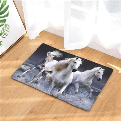 New Welcome Mats 9S tyles Horse Print Doormats Bathroom Kitchen Carpet Home Floor Mats Living Room Anti-Slip Rug 40X60 50X80cm