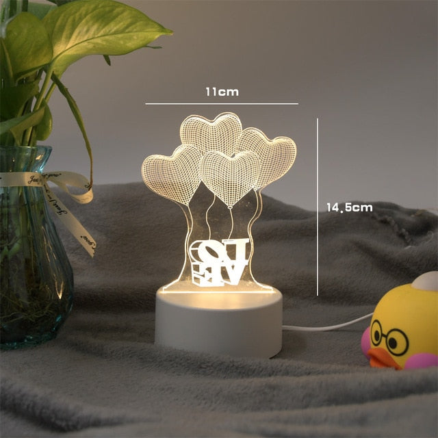 SOLOLANDOR 3D LED Lamp Creative 3D LED Night Lights Novelty Illusion Night Lamp 3D Illusion Table Lamp For Home Decorative Light