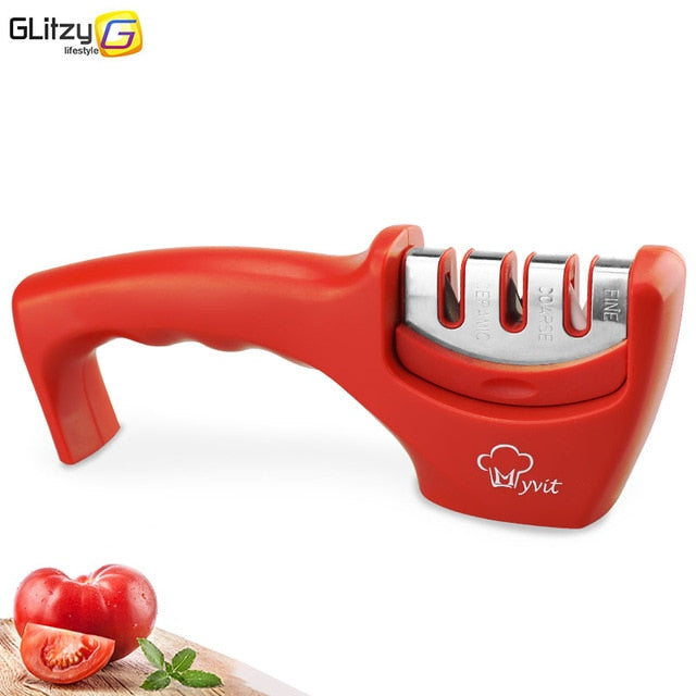 Messenslijper 3 Stadia Professionele Keuken Slijpsteen Grinder Messen Whetstone Tungsten Diamond Keramische Slijper Tool