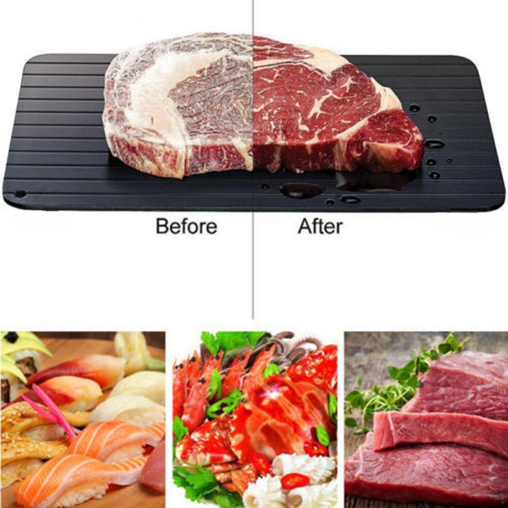 Meijuner rápida descongelar bandeja descongelar alimentos congelados carne frutas placa de descongelação rápida degelo cozinha gadget ferramenta