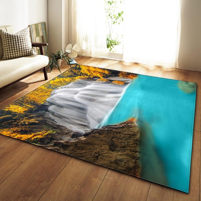 Nordic Carpets Soft Flannel 3D Printed Area Rugs Parlor Galaxy Space
