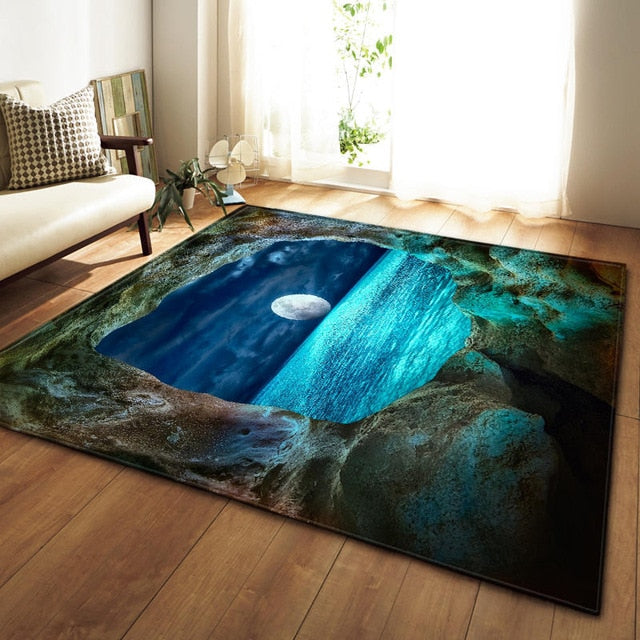 Nordic Carpets Soft Flannel 3D Printed Area Rugs Parlor Galaxy Space