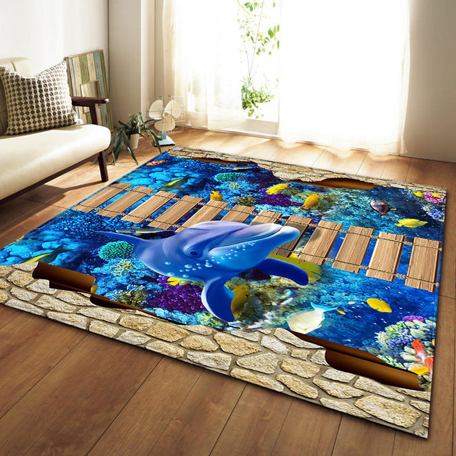 Nordic Carpets Soft Flannel 3D Printed Area Rugs Parlor Galaxy Space