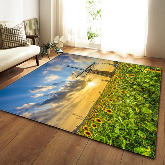 Nordic Carpets Soft Flannel 3D Printed Area Rugs Parlor Galaxy Space