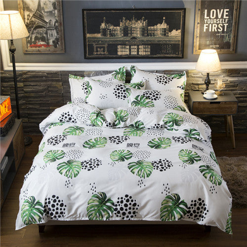 Home bedding 4pcs flat sheet set red heart bed linen set sheet pillowcase&duvet