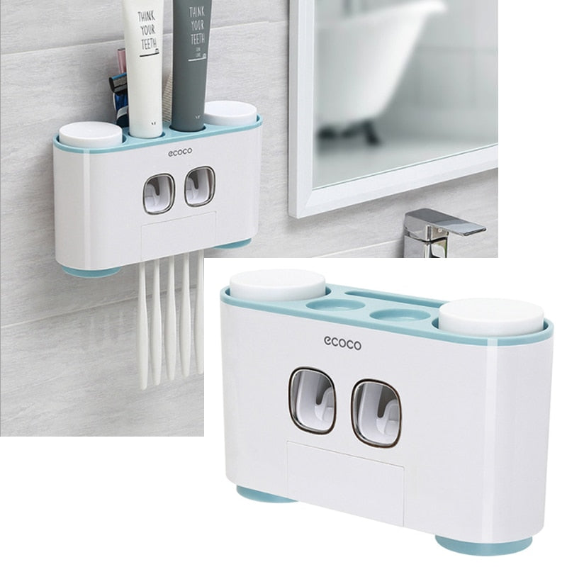 Automatic Toothpaste Dispenser Dust-Proof Toothbrush Holder
