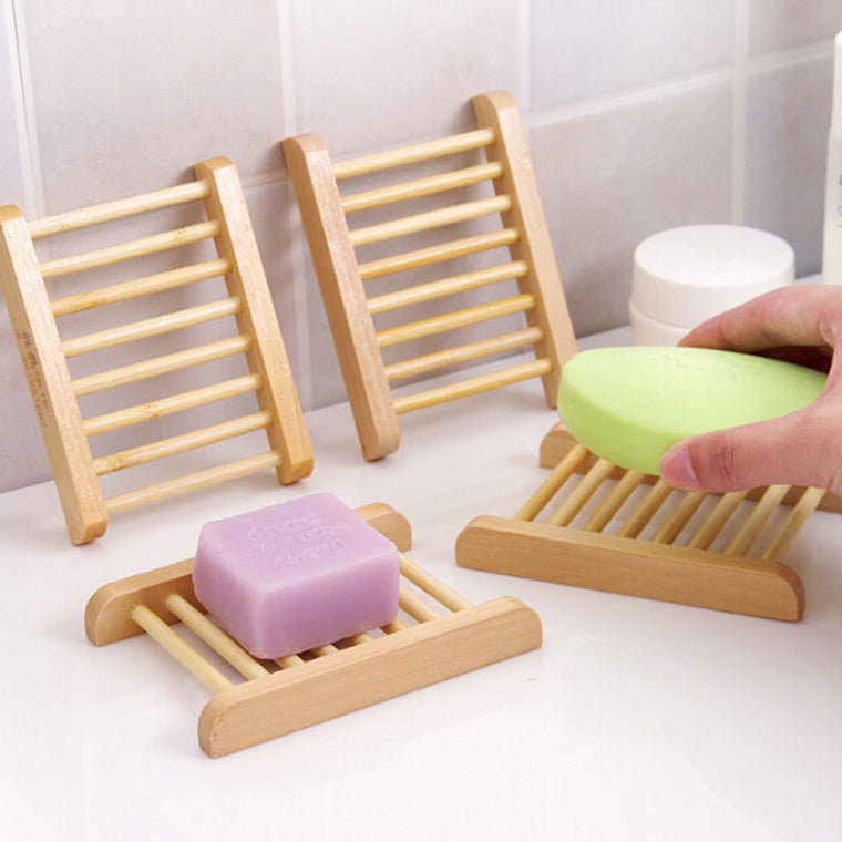 Storage Bath Shower Plate Home Bathroom Wash Soap Holder Organizer Natural Wood Soap Tray Holder Dish