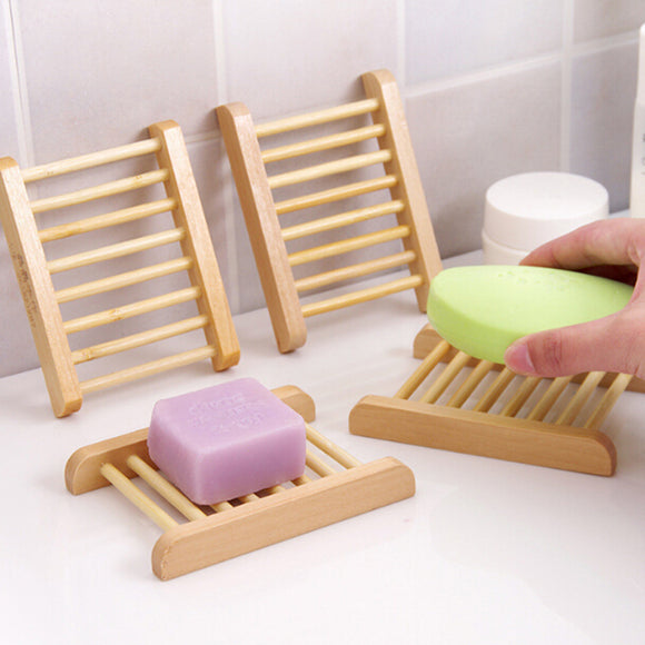 Storage Bath Shower Plate Home Bathroom Wash Soap Holder Organizer Natural Wood Soap Tray Holder Dish